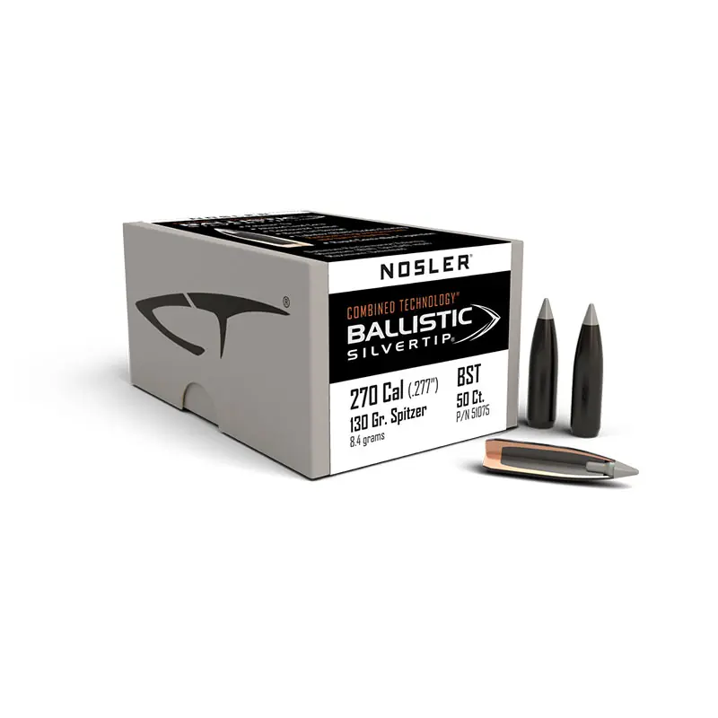 PALLE - NOSLER - BALLISTIC SILVER TIP 270 caliber (.277 ") Spitzer 130gr (8.4 grams) (50pz) -51075