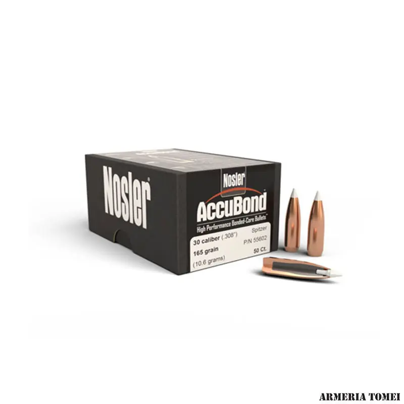 PALLE DA RICARICA - NOSLER ACCUBOND 30 CAL. (.308 ") SPITZER 165GR (50 PZ)