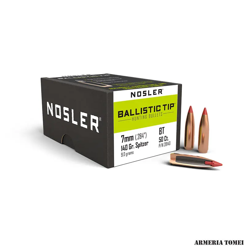 PALLE - NOSLER - BALLISTIC TIP 7mm (.284 ") 140gr Spitzer 9.0grams (50pz)