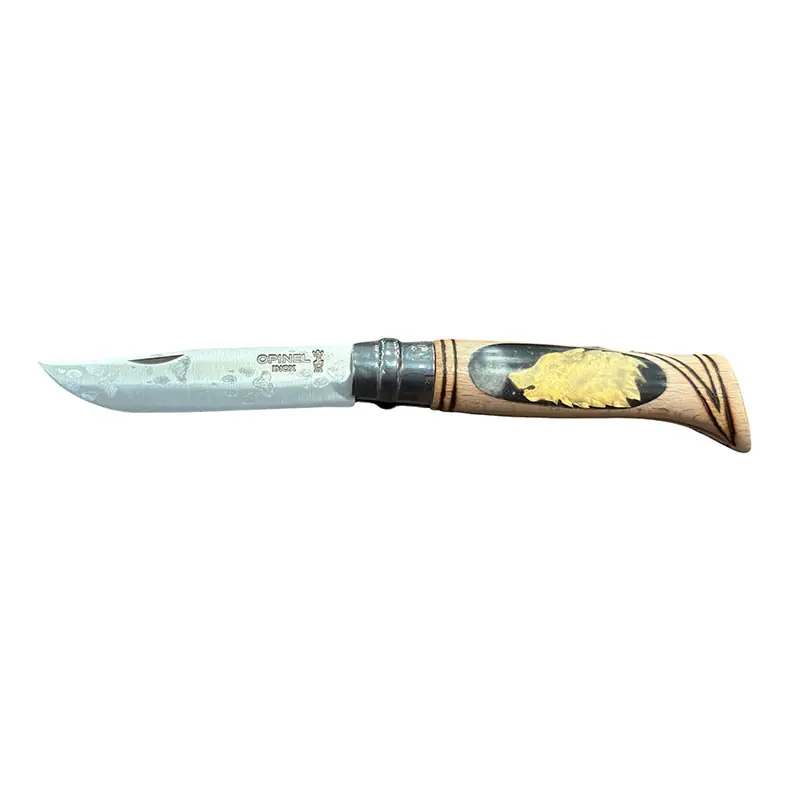 COLTELLO - OPINEL - N.8 INOX REALIZZATO A MANO LUPO
