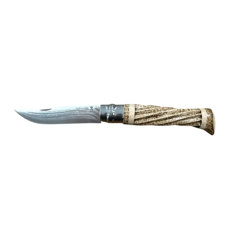 COLTELLO - OPINEL - N.9 INOX SPIRALE + PIROGRAFIA REALIZZATO A MANO