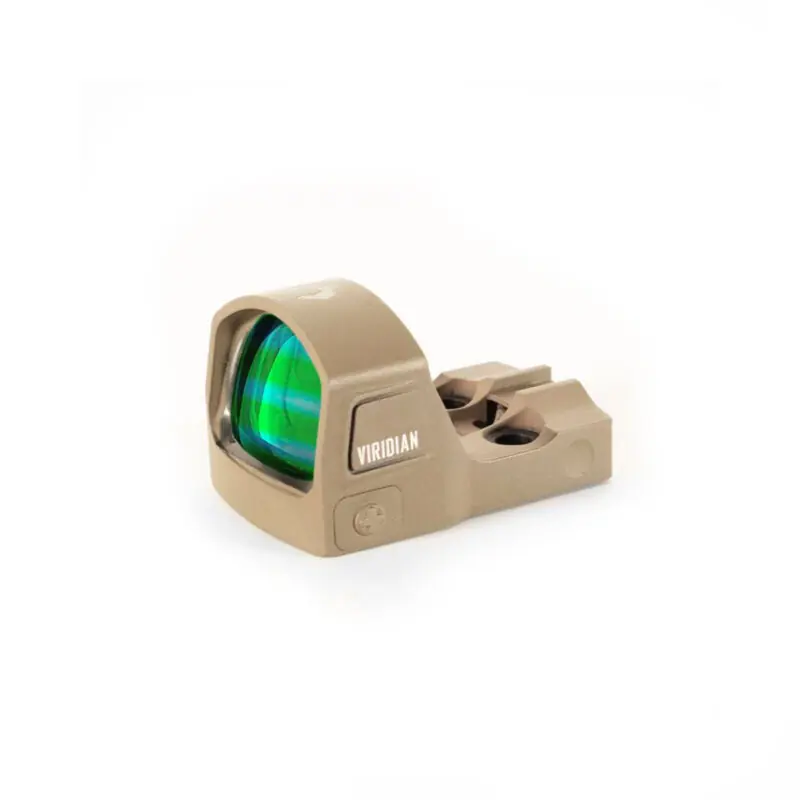 RED DOT - VIRIDIAN OPTICS - RFX15 FDE GREEN DOT REFLEX SIGHT SHIELD Mounting Pattern Retail Box 3 MOA