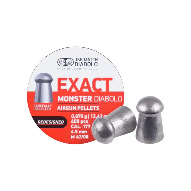 JSB MATCH - EXACT MONSTER DIABLO AIRGUN PELLETS REDESIGNED 0,870g 13,43gr cal. 4,5 mm (.177) 400 PZ