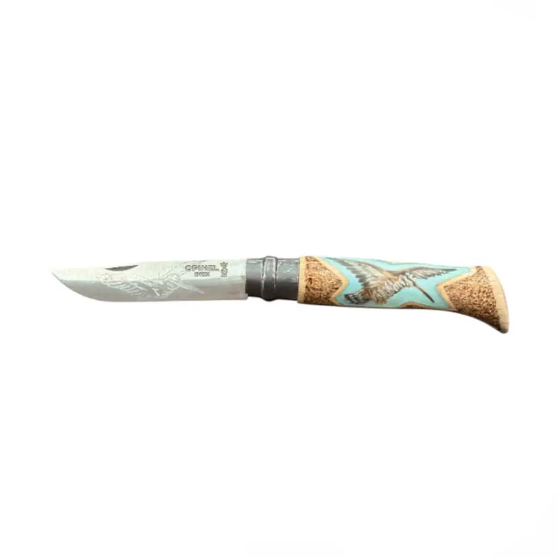 COLTELLO - OPINEL - N.8 INOX REALIZZATO A MANO CON BECCACCIA