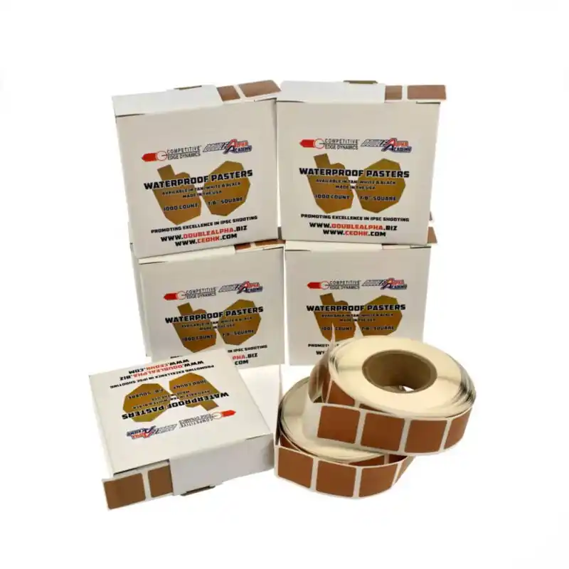 WATERPROOF PASTERS 1000 COUNT 7/8 " SQUARE TAN Paste per bersagli impermeabili CED/DAA
