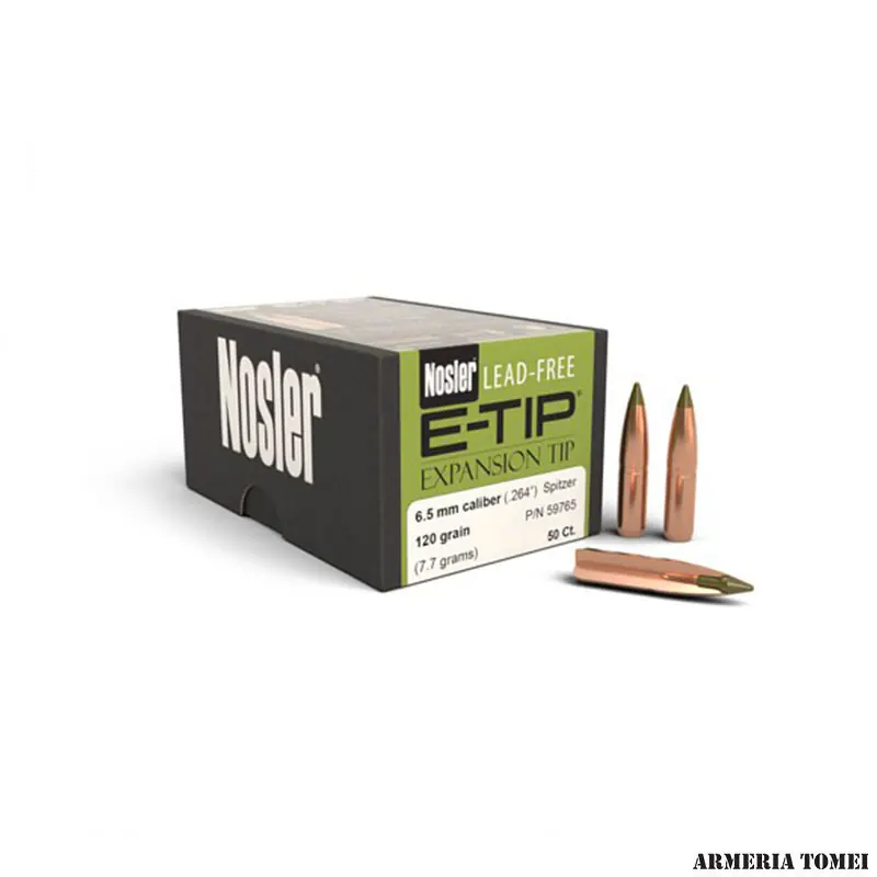 PALLE - NOSLER - E-TIP LEAD FREE 6,5 MM ( .264 " ) / 120 G ( 50 PZ. ) - 59765