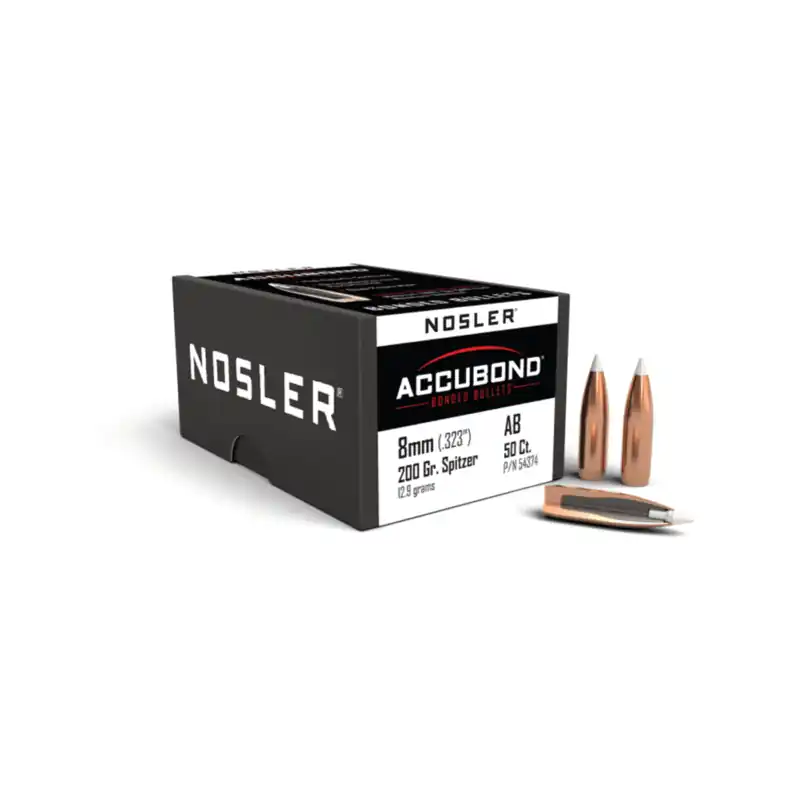 PALLE - NOSLER - ACCUBOND 8mm cal. (.323 ") Spitzer 200gr (12.9 grams) (50 PZ)