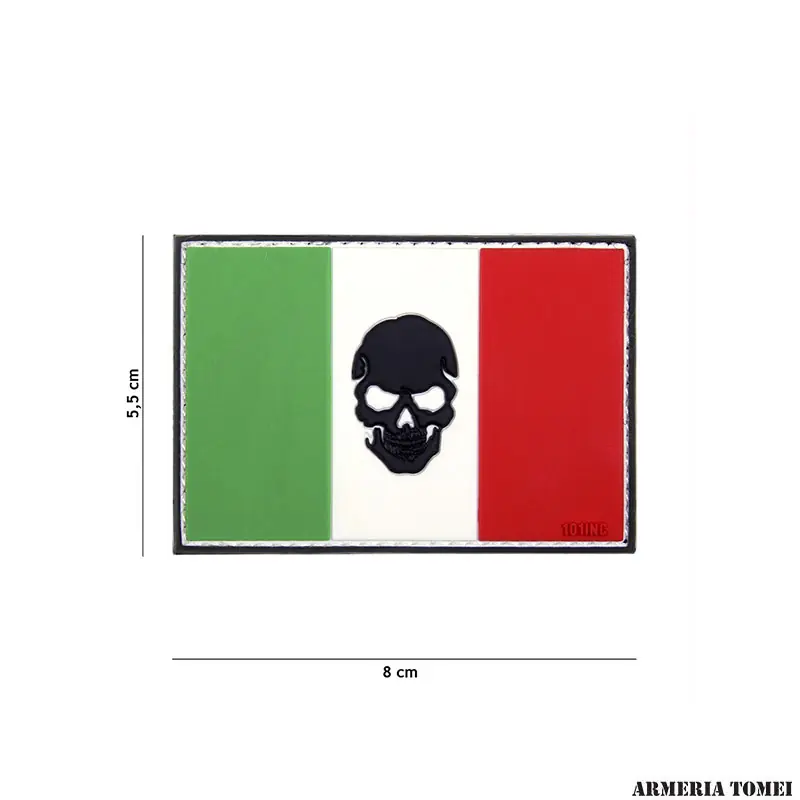 PATCH - 3D PVC BANDIERA ITALIA + TESCHIO 17011