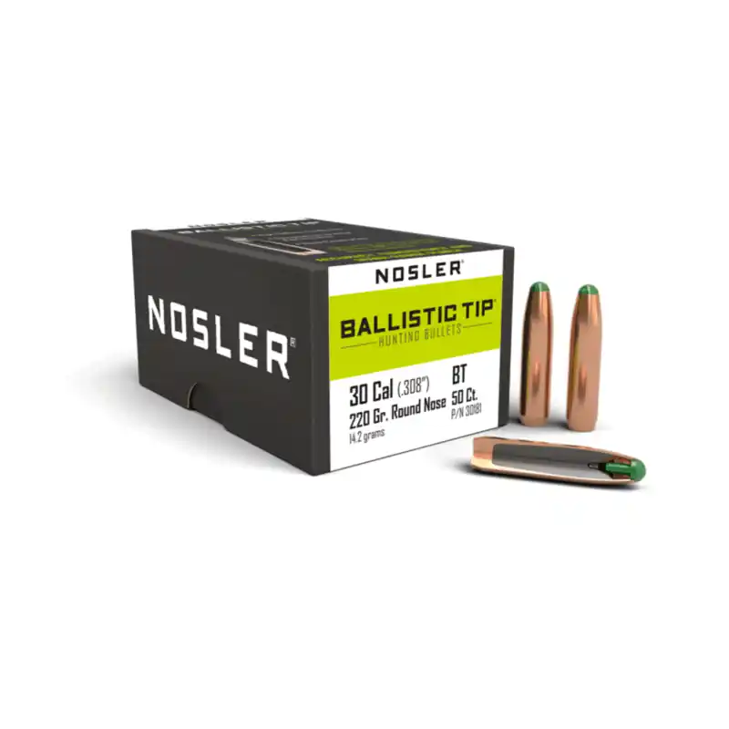 PALLE - NOSLER - BALLISTIC TIP SUBSONIC 30 caliber (.308 ") RN 220grain (14.3grams) (50PZ)