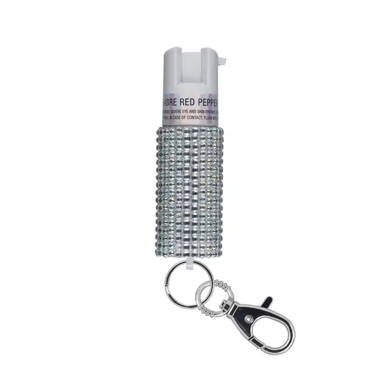 SABRE - SPRAY AL PEPERONCINO CON ANELLO PORTACHIAVI (GLITTERATO GRIGIO)