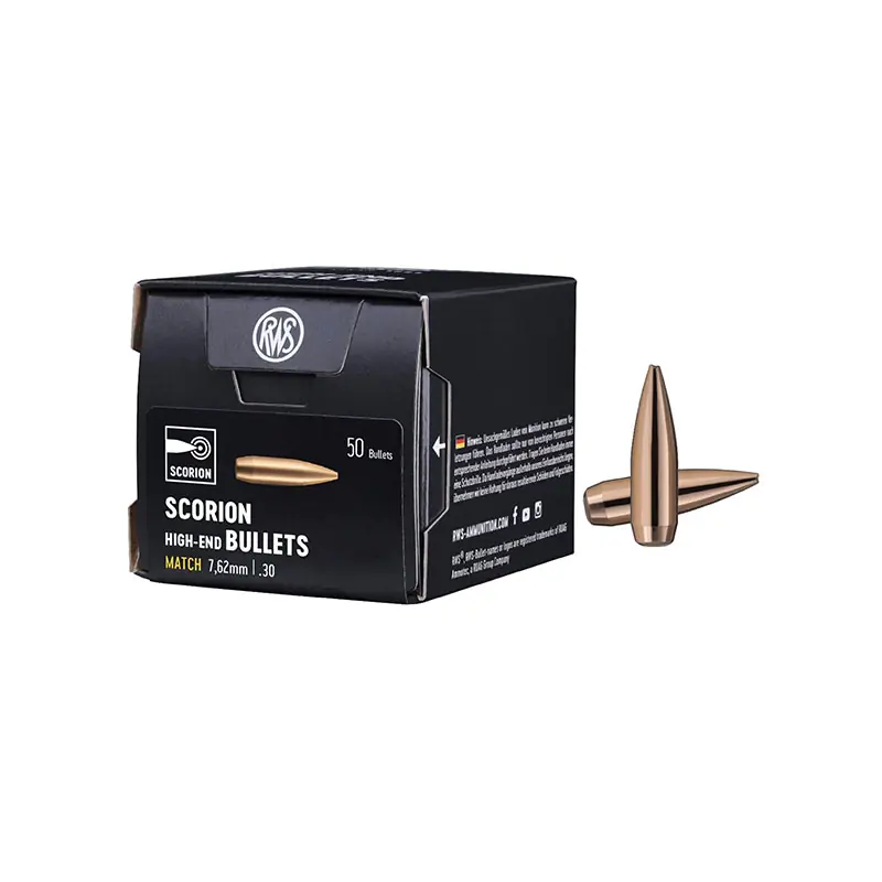 PALLE DA RICARICA - RWS - SCORION 7,62mm .30 • 11,3g 175gr MATCH (50 PZ)