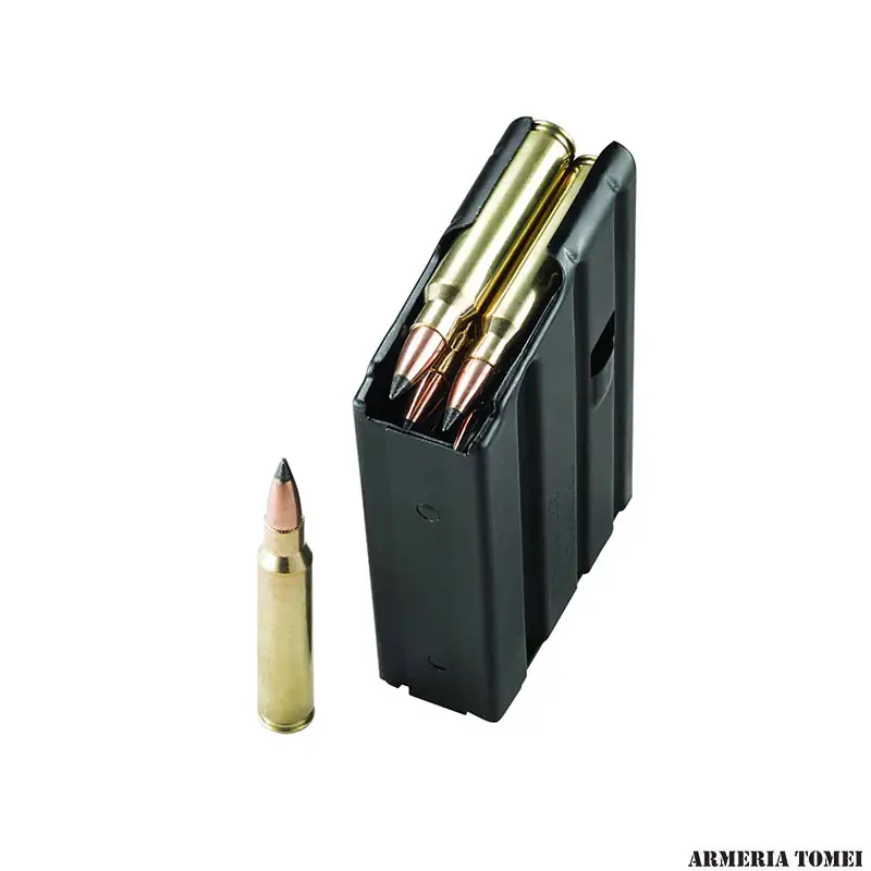CARICATORE - DURAMAG Caricatore SS AR15 .223R./5.56, Acciaio Inox, 10 colpi, T360 Nero, Elevatore Arancione, Molla Everflex