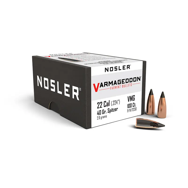 PALLE - NOSLER - VARMAGEDDON 22 caliber (.224 ") FB Tipped 40gr (2.6 grams) (100pz) -17230