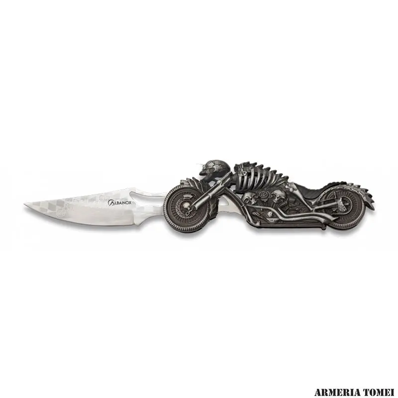 ALBAINOX - COLTELLO SCHELETRO MOTO CON LUCE LED