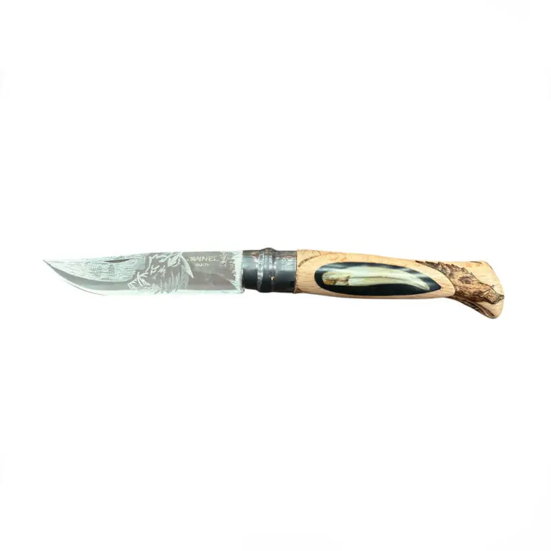 COLTELLO - OPINEL - N.9 INOX REALIZZATO A MANO DENTE CINGHIALE