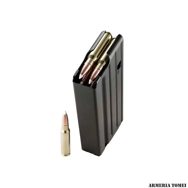 CARICATORE - DURAMAG Caricatore SS AR10/SR25 .308W., Acciaio Inox, 10 colpi, T360 Nero, Elevatore Arancione, Molla Everflex