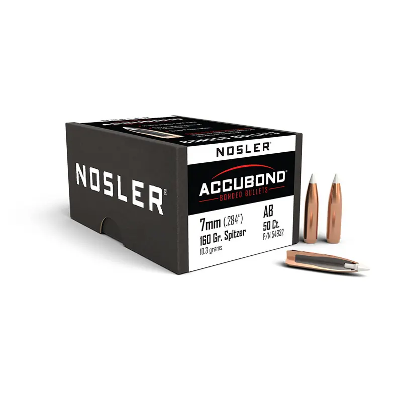 PALLE - NOSLER - ACCUBOND 7mm caliber (.284 ") Spitzer 160gr (10.3 grams) (50pz)