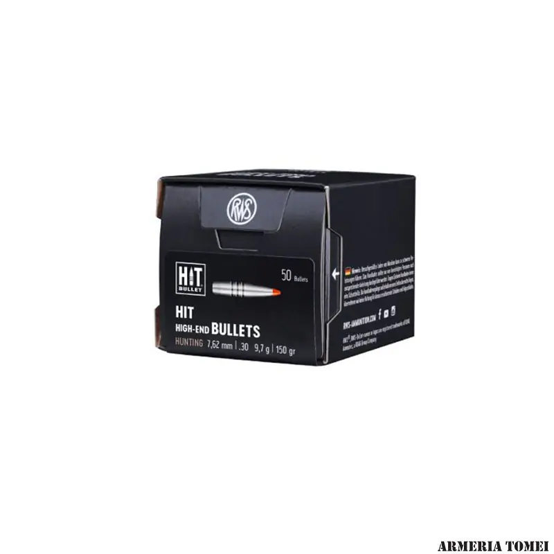 PALLE DA RICARICA - RWS - HIT HUNTING 7,62mm .30 9,7g 150gr (50pz)