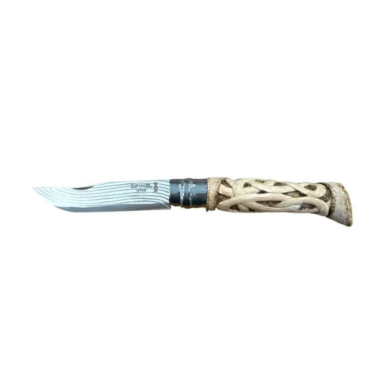 COLTELLO - OPINEL - N.9 INOX INTRECCIO INTAGLIATO E REALIZZATO A MANO