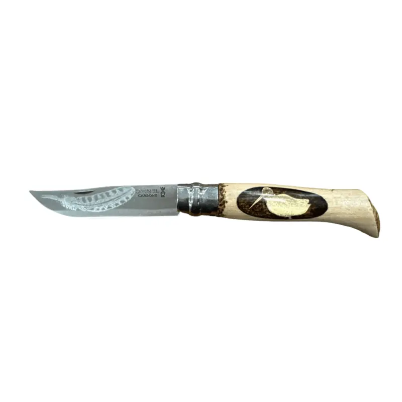 COLTELLO - OPINEL - N.9 CARBONE REALIZZATO A MANO CON BECCACCIA