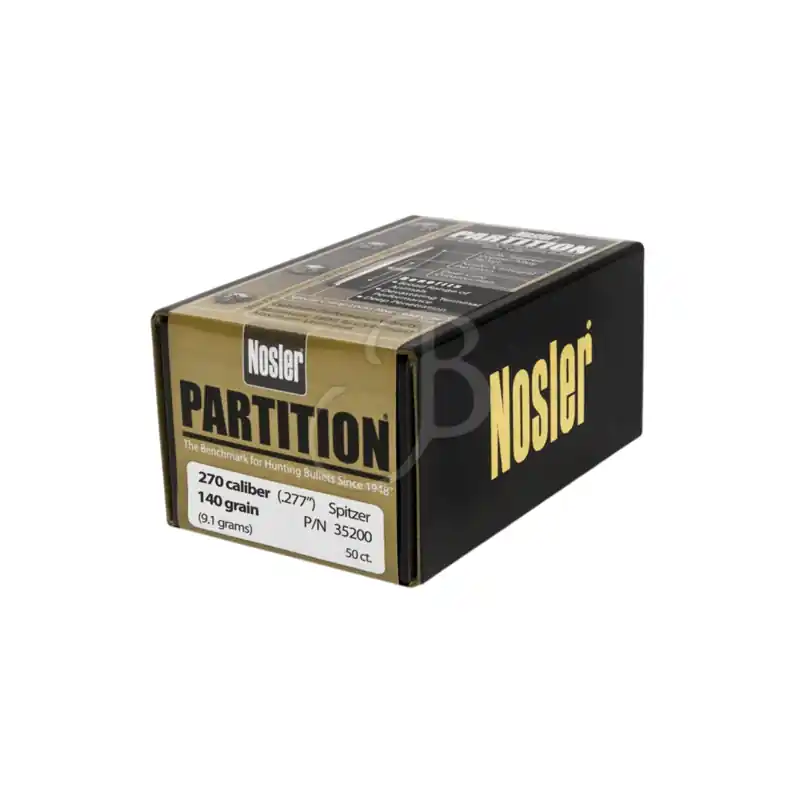 PALLE - NOSLER - PARTITION 270 caliber (.277 ") Spitzer 140grain (9.0grams) (50PZ)