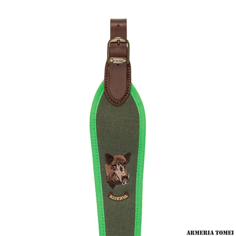 RISERVA - TRACOLLA CARABINA CINGHIALE CORDURA NATURELLE REGOLABILE VERDE FLUO