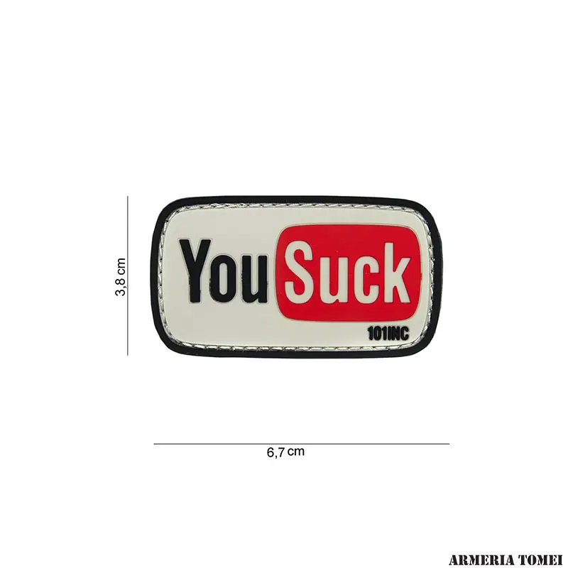 PATCH - 3D PVC 4 YOU SUCK BIANCO/NERO 14067