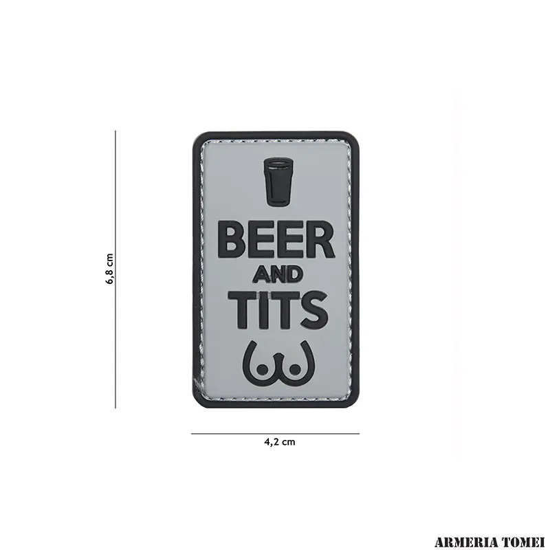 PATCH - 3D PVC BEER AND TITS GRIGIO/NERO 9039
