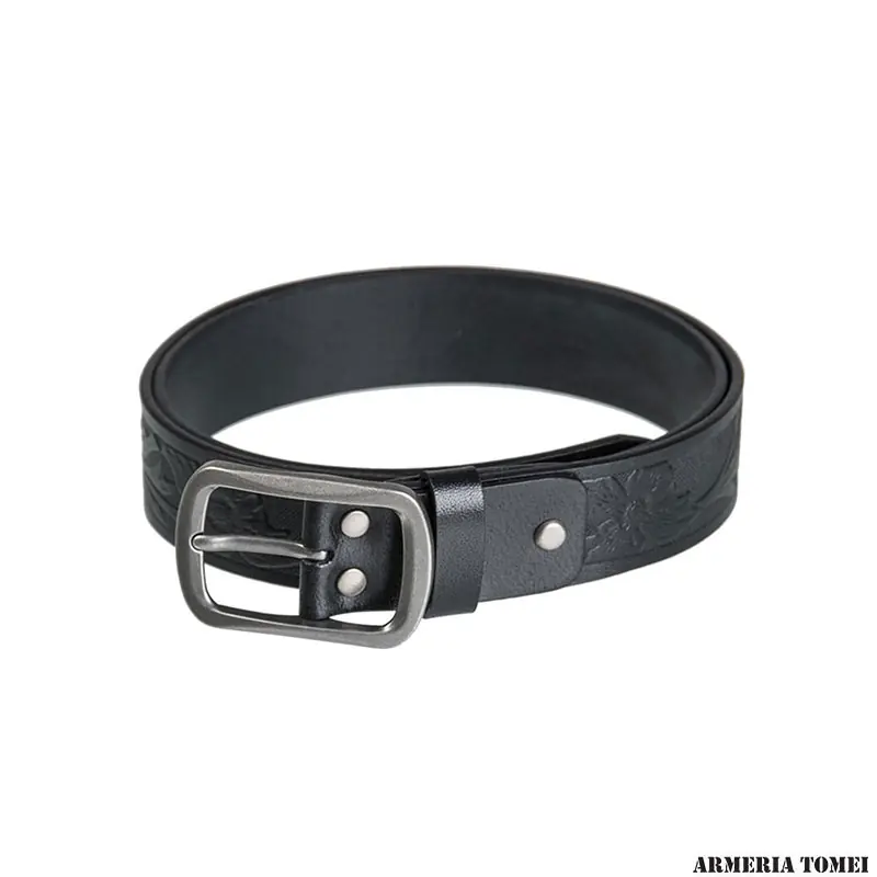 MIL-TEC - CINTURA WESTERN IN PELLE NERA 100cm