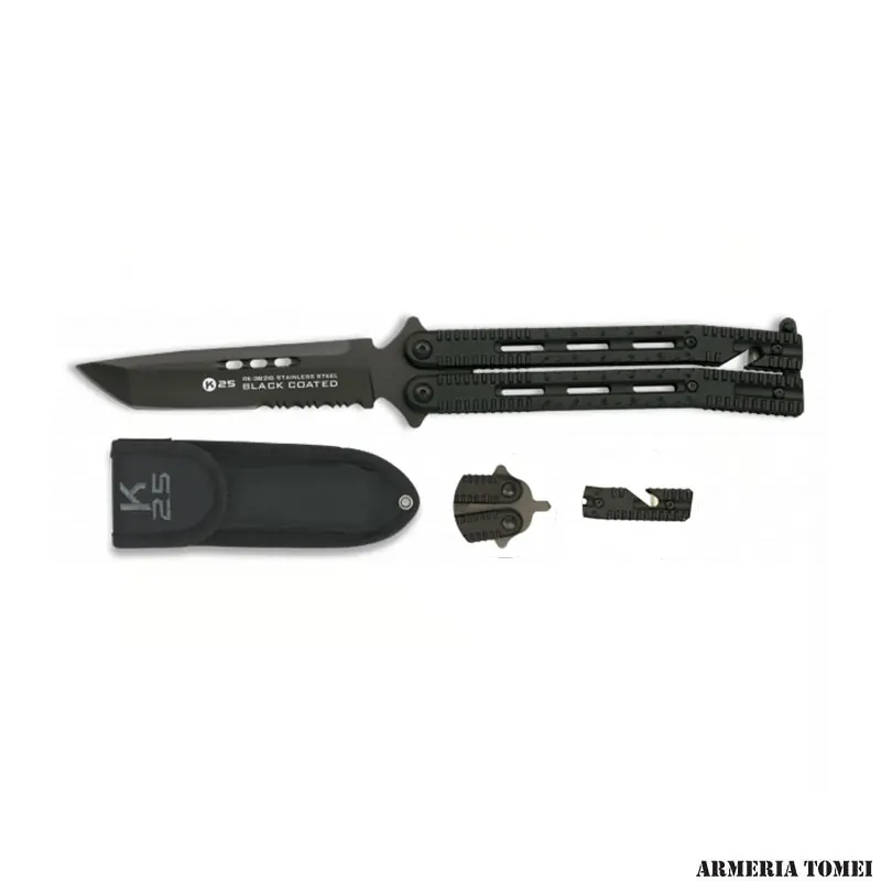 COLTELLO - RUI K25 BUTTERFLY K25 NERO LAMA 11,4 CM
