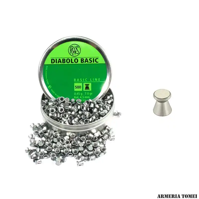RWS - DIABOLO BASIC LINE 0,45g 7.0gr cal. 4,5mm (.177) (500pz)