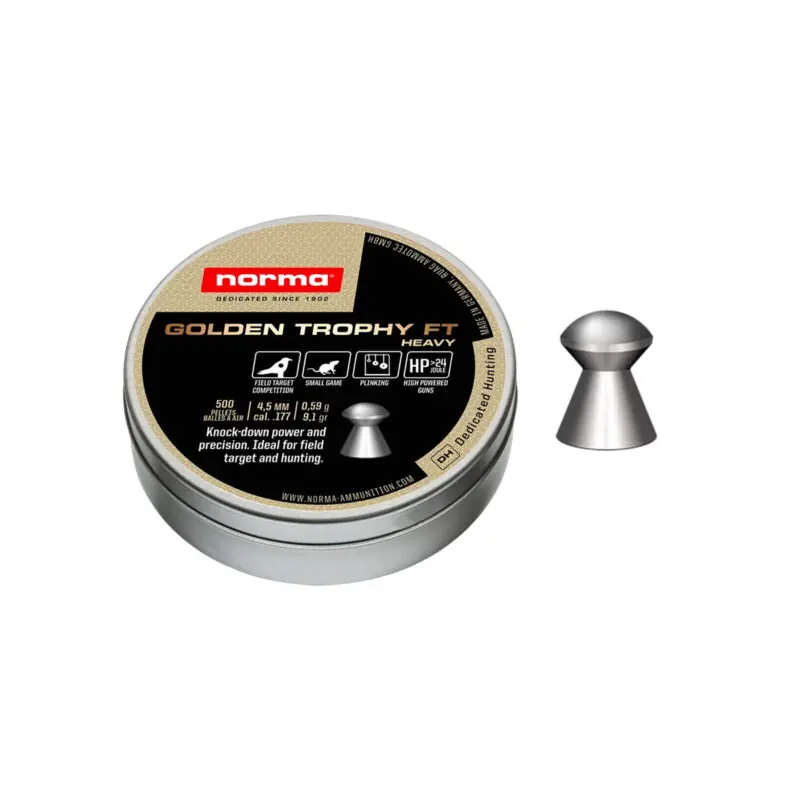 PALLINI ARIA COMPRESSA - NORMA - GOLDEN TROPHY FT HEAVY Cal. 4,5mm / .177 0,59g / 9,1gr 500pz