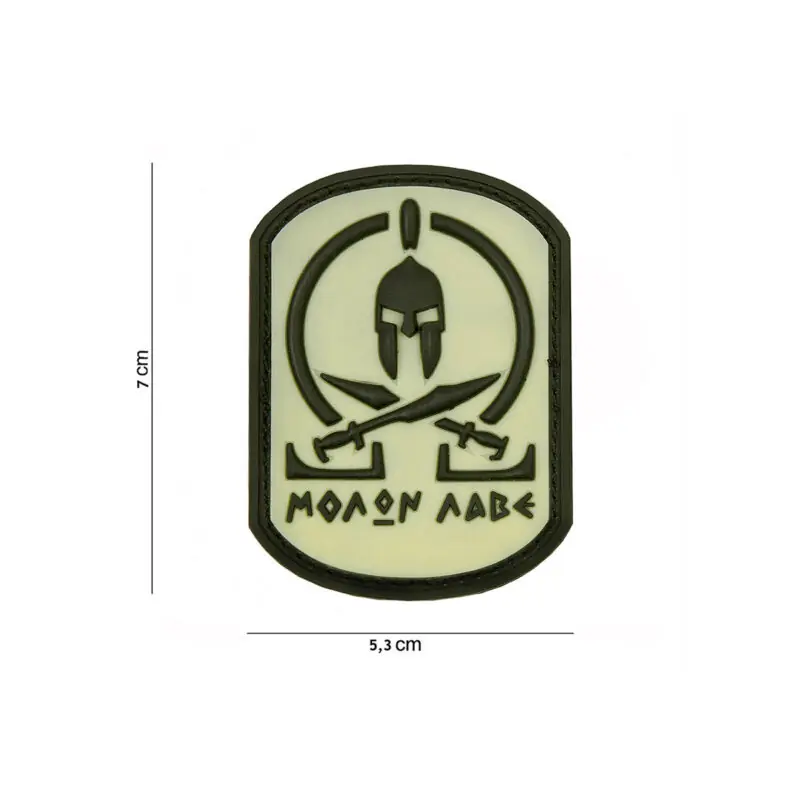 PATCH - 3D PVC MOLON LABE SPARTAN BIANCO 12004
