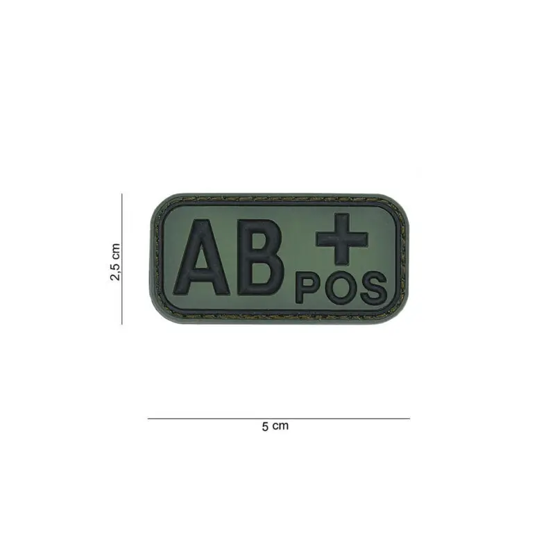 PATCH - TOPPA 3D IN PVC GRUPPO SANGUIGNO AB+ positivo verde 13032