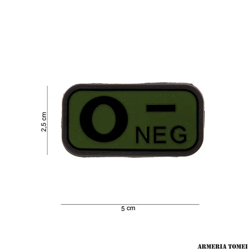 PATCH - 3D PVC 4 GRUPPO SANGUIGNO 0- NEGATIVO VERDE 13030