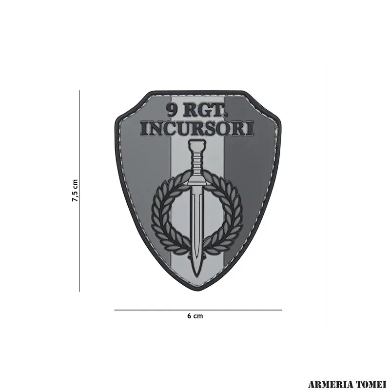 PATCH - 3D PVC 9 RGT INCURSORI GRIGIO 1100