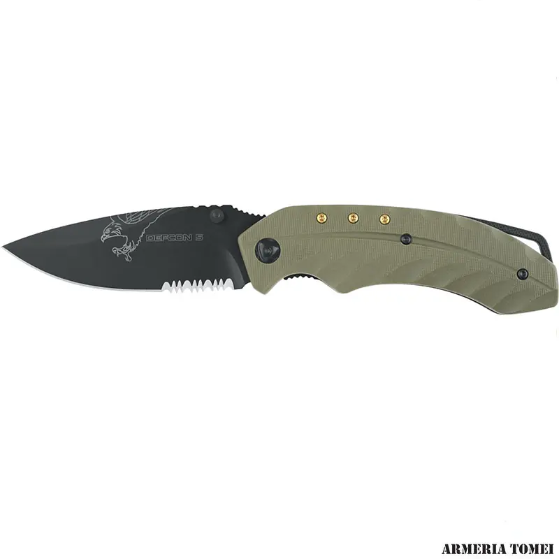 DEFCON 5 - TACTICAL FOLDING KNIFE GREEN FOXTROT (BLISTER)