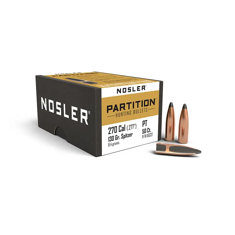 PALLE - NOSLER - PARTITION 270 caliber (.277 ") Spitzer 130gr (8.4grams) (50 PZ) -16322