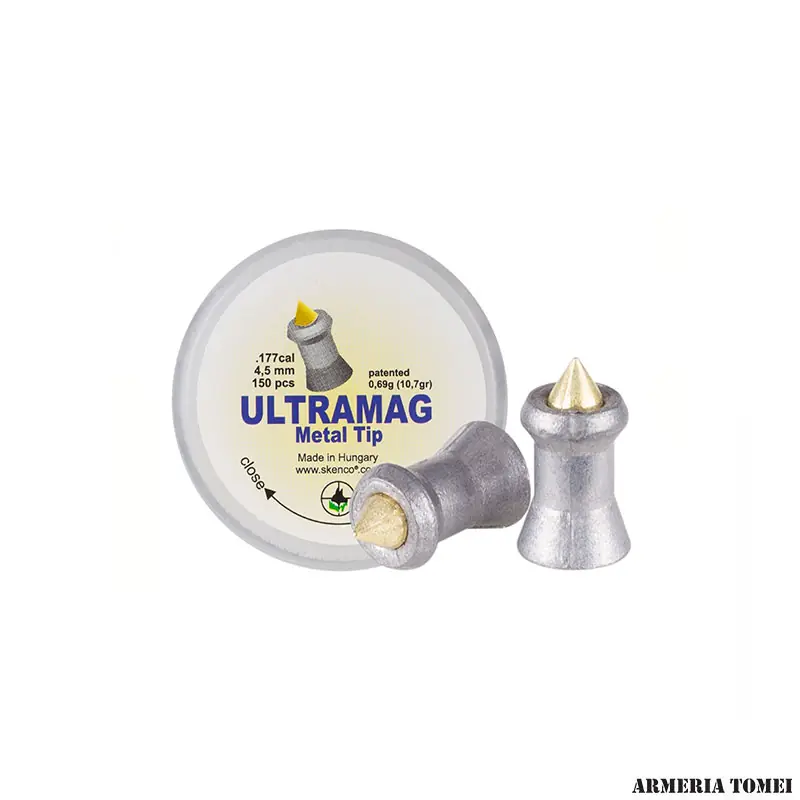 PALLINI ARIA COMPRESSA - SKENCO - ULTRAMAG METAL TIP CAL. 4,5 - 0,69G / 10,7 GR CONF. 150 PZ.