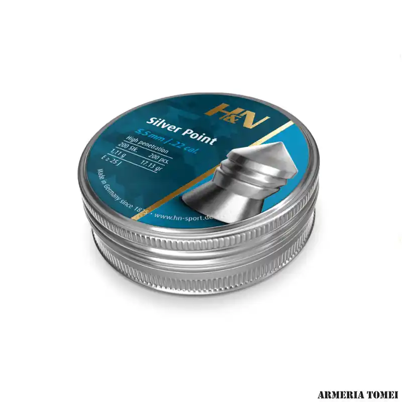 H & N - SILVER POINT 5,5MM/.22 CAL 17.13GR CONF. 200 PZ.