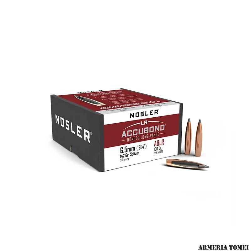 PALLE - NOSLER - ACCUBOND LR 6.5mm (.264 ") 142 Gr. Spitzer 9.2grams (100pz)