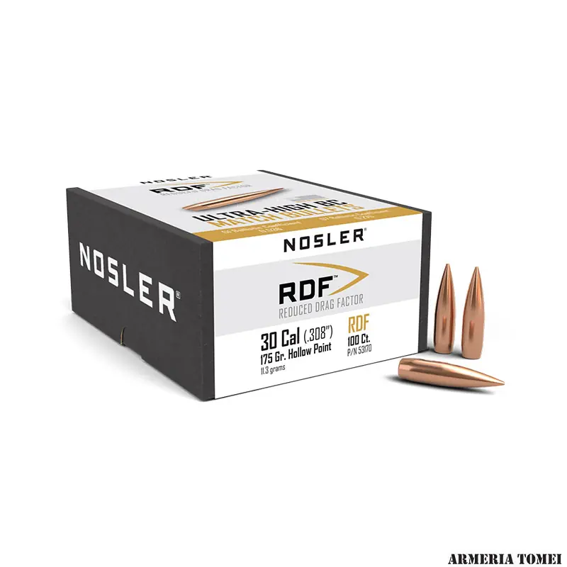 PALLE DA RICARICA - NOSLER - RDF 30 Cal (.308 ") 175gr (11.3grams) HPBT (100 PZ)