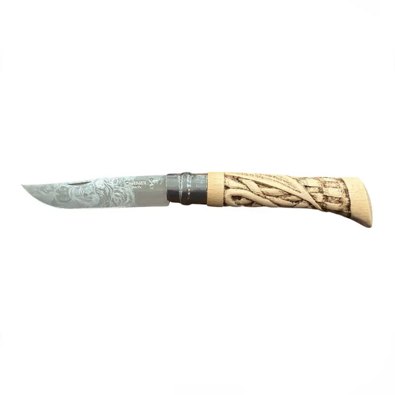 COLTELLO - OPINEL - N.10 INOX REALIZZATO A MANO TRIPLO INTAGLIO
