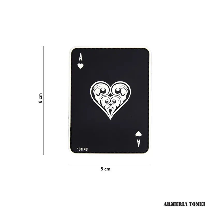 PATCH - 3D PVC ASSO DI PICCHE NERA 19014