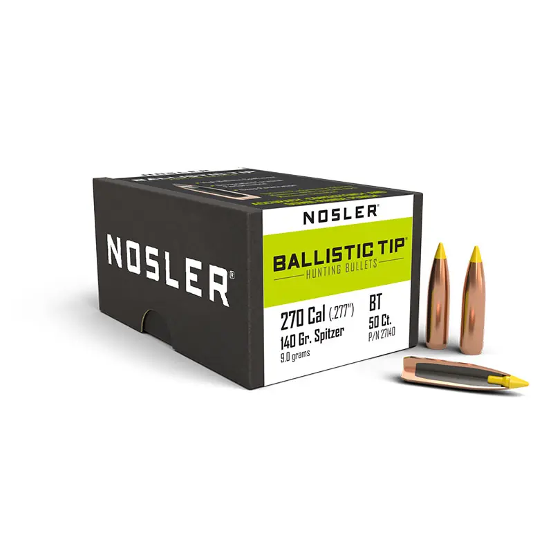 PALLE - NOSLER - BALLISTIC TIP 270 caliber (.277 ") Spitzer 140gr (9.0 grams) (50 PZ)