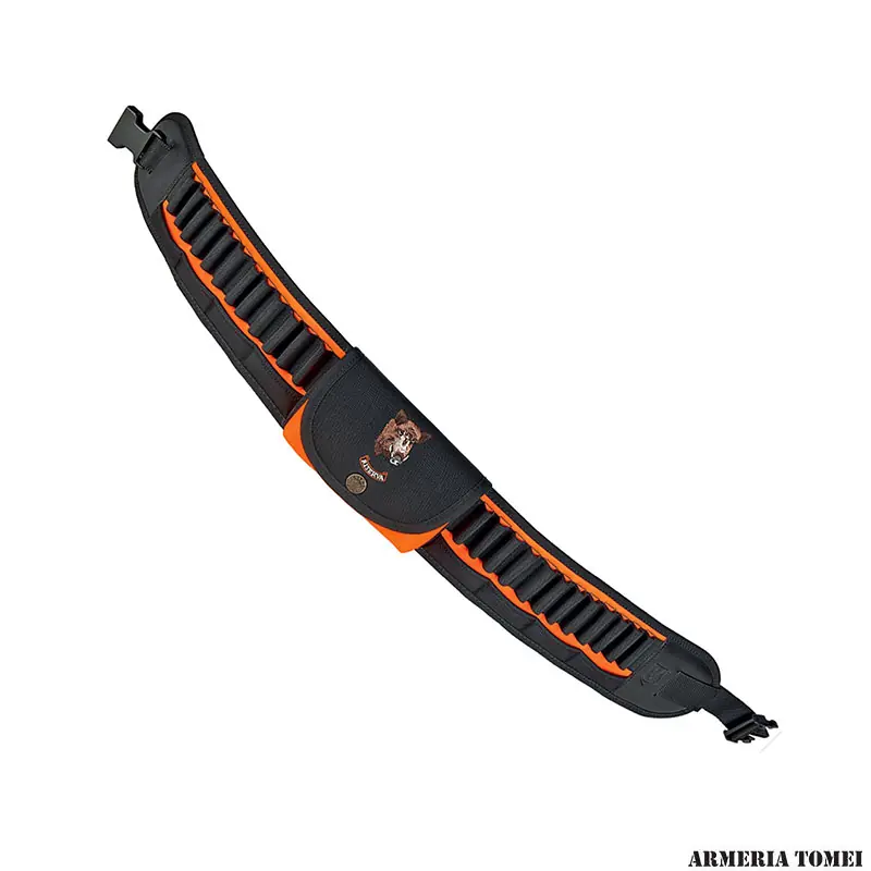 RISERVA - CARTUCCERA PORTACOLPI ARANCIO MULTICALIBRO (RICAMO CINGHIALE)