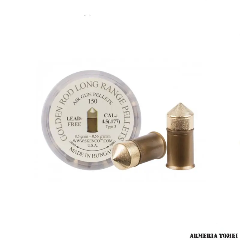 SKENCO - GOLDEN ROD LONG RANGE PELLETS - TYPO 3 4,5MM 0.56GR./8,5GRS - CONF. 150 PZ.