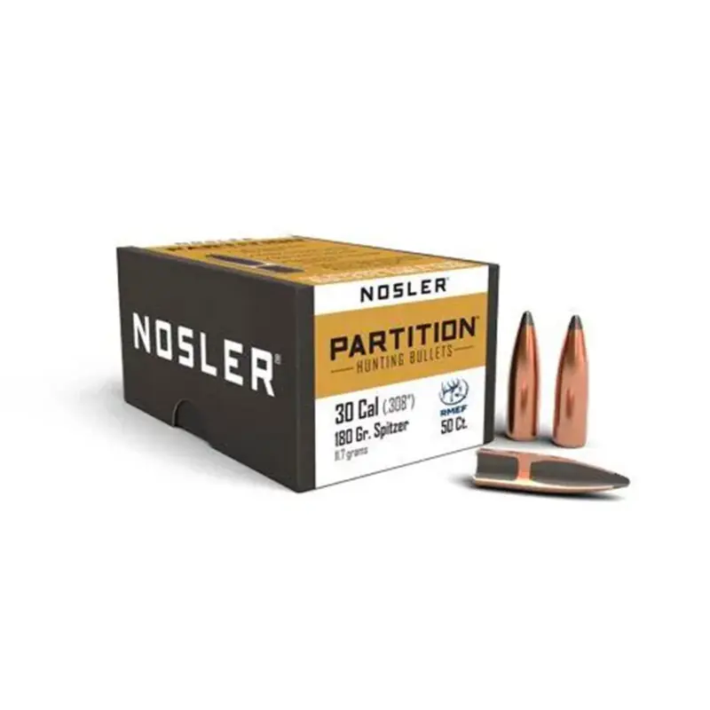 PALLE - NOSLER - PARTITION 30 caliber (.308 ") Spitzer 180grain (11.7grams) (50PZ)