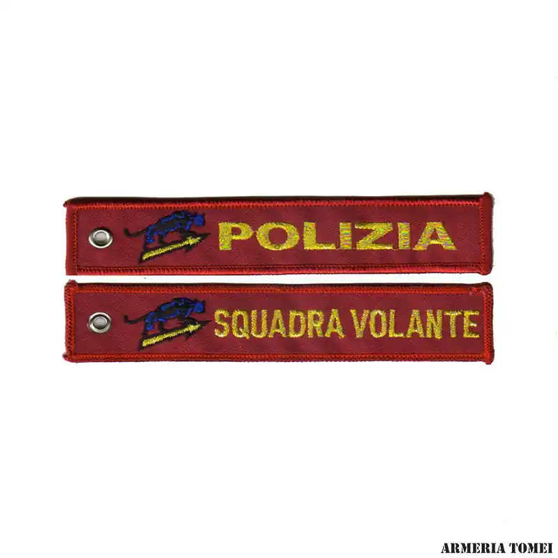 POLIZIA - PORTACHIAVI IN STOFFA RICAMATO SQUADRA VOLANTE