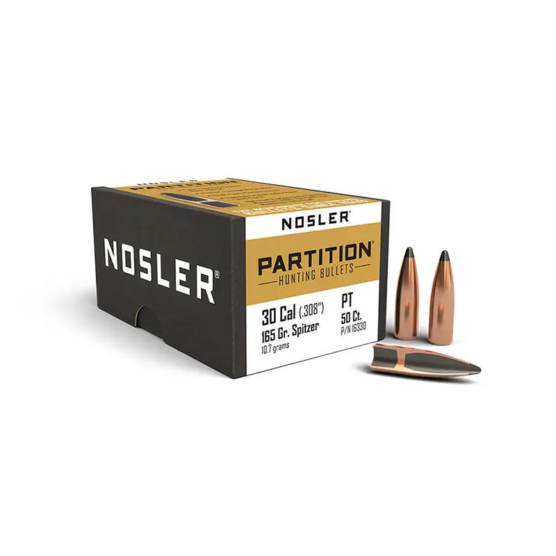 PALLE DA RICARICA - NOSLER - PARTITION 30 caliber (.308 ") Spitzer 165gr (10,7g) (50pz)